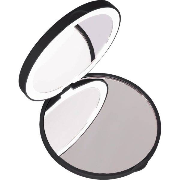 Miroir de poche noir personnalisable avec logo