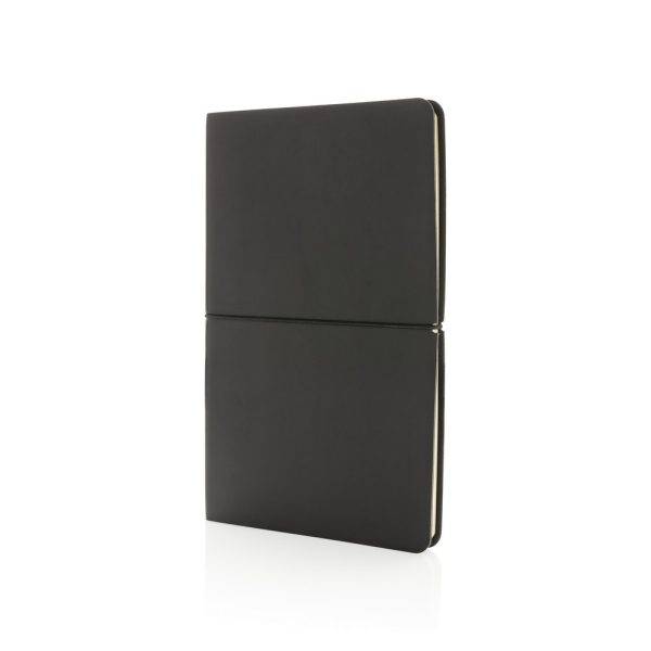 Modern deluxe softcover A5 notebook noir personnalisable avec logo