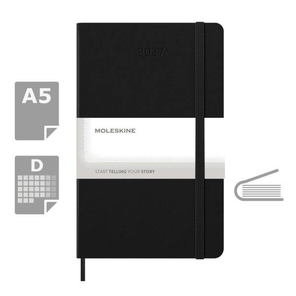 MOLESKINE diary czarny personnalisable avec logo – réf. VM394-03/2027