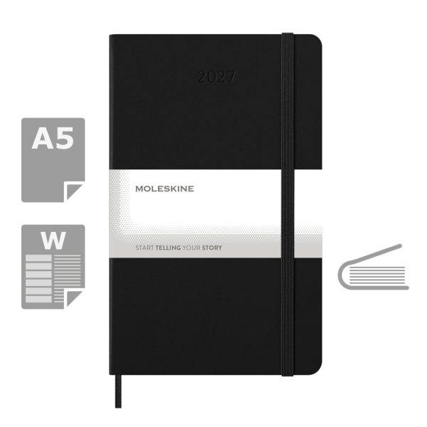 MOLESKINE diary czarny personnalisable avec logo – réf. VM399-03/2027