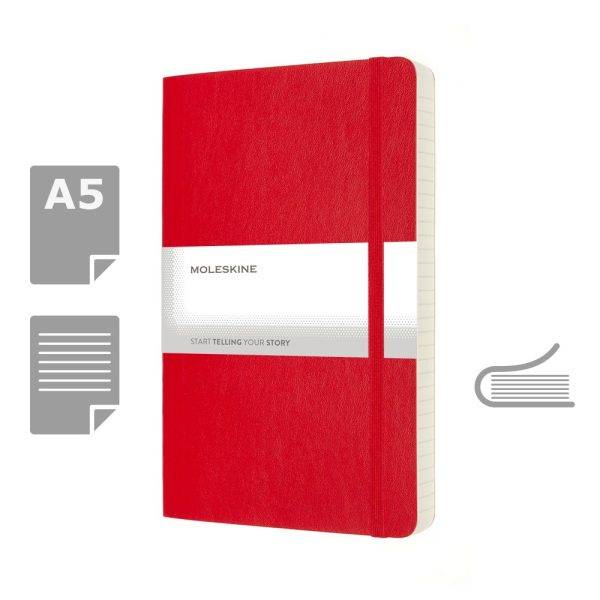 MOLESKINE EXPANDED Notebook approx. A5 rouge personnalisable avec logo – réf. VM308-05