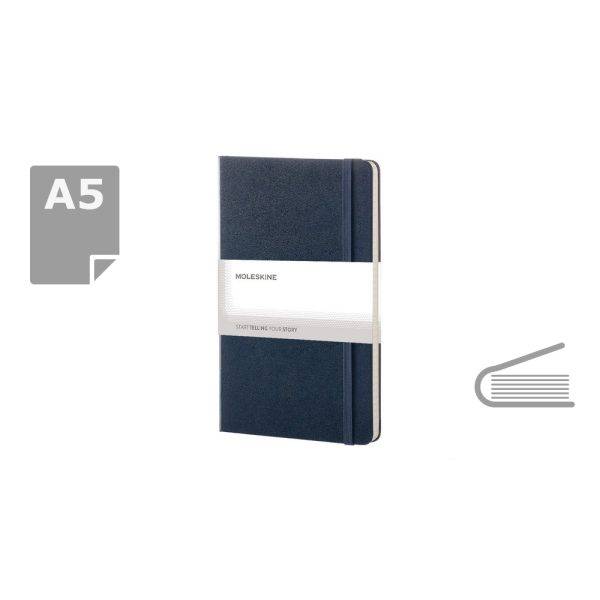 MOLESKINE Notebook approx. A5 bleu fonce personnalisable avec logo – réf. VM302-27