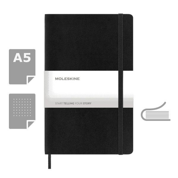 MOLESKINE Notebook approx. A5 noir personnalisable avec logo – réf. VM300-03