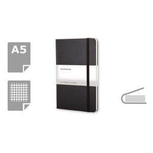 MOLESKINE Notebook approx. A5 noir personnalisable avec logo – réf. VM304-03