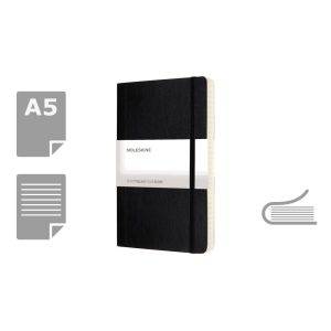 MOLESKINE Notebook approx. A5 noir personnalisable avec logo – réf. VM308-03