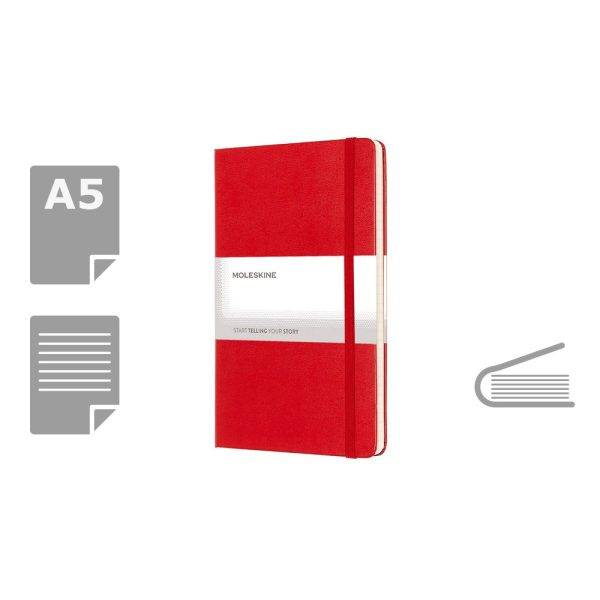 MOLESKINE Notebook approx. A5 rouge personnalisable avec logo – réf. VM301-05