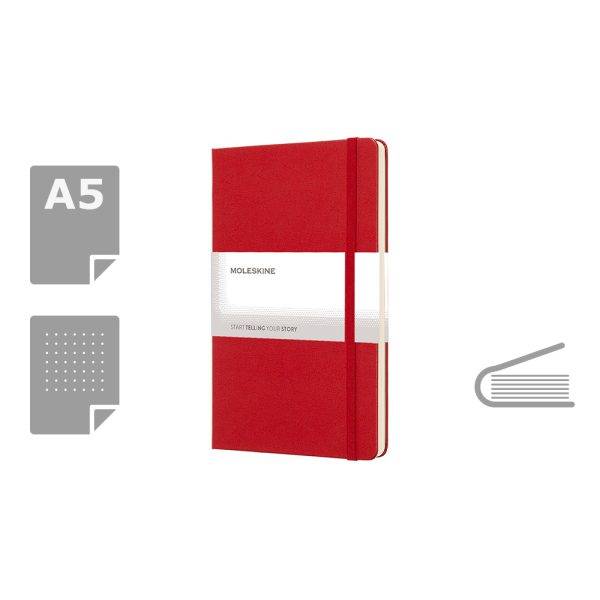 MOLESKINE Notebook approx. A5 rouge personnalisable avec logo – réf. VM309-05