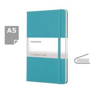 MOLESKINE Notebook approx. A5 turquoise personnalisable avec logo – réf. VM302-29