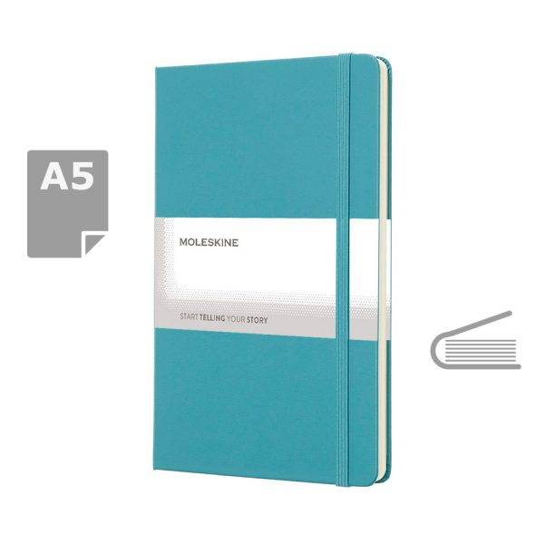 MOLESKINE Notebook approx. A5 turquoise personnalisable avec logo – réf. VM302-29
