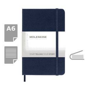 MOLESKINE Notebook approx. A6 bleu fonce personnalisable avec logo – réf. VM201-27