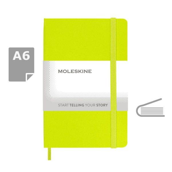 MOLESKINE Notebook approx. A6 citron vert personnalisable avec logo – réf. VM202-09