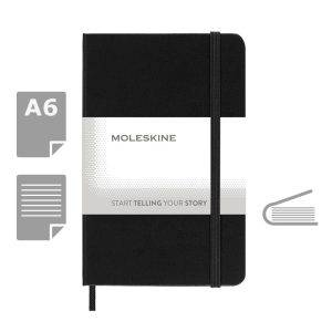 MOLESKINE Notebook approx. A6 noir personnalisable avec logo – réf. VM201-03