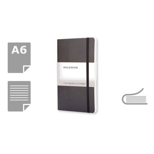 MOLESKINE Notebook approx. A6 noir personnalisable avec logo – réf. VM203-03