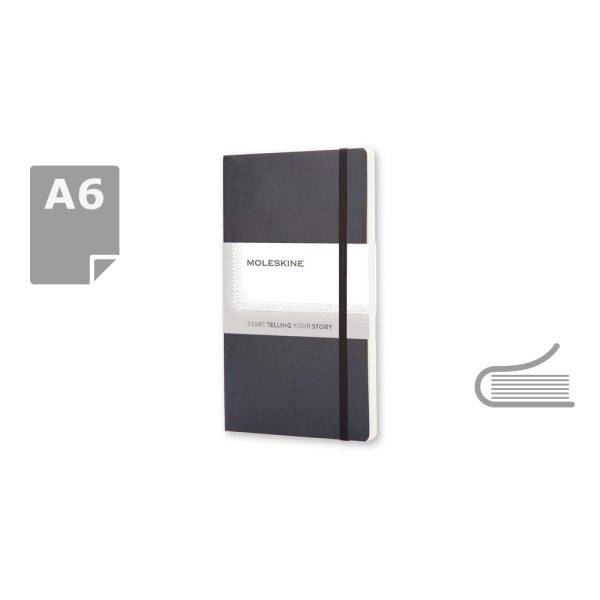 MOLESKINE Notebook approx. A6 noir personnalisable avec logo – réf. VM205-03