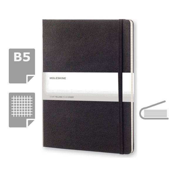 MOLESKINE Notebook approx. B5 noir personnalisable avec logo – réf. VM406-03