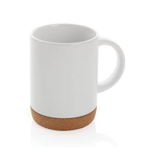 Mug 280ml en céramique avec base en liège blanc personnalisable