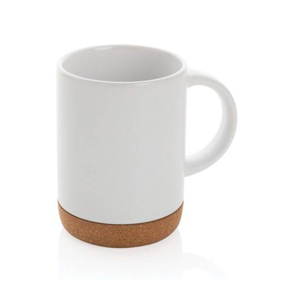 Mug 280ml en céramique avec base en liège blanc personnalisable