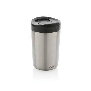 Mug 300ml en acier recyclé RCS Avira Alya argent personnalisable