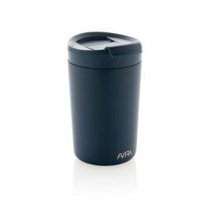 Mug 300ml en acier recyclé RCS Avira Alya bleu personnalisable – réf. P438.020
