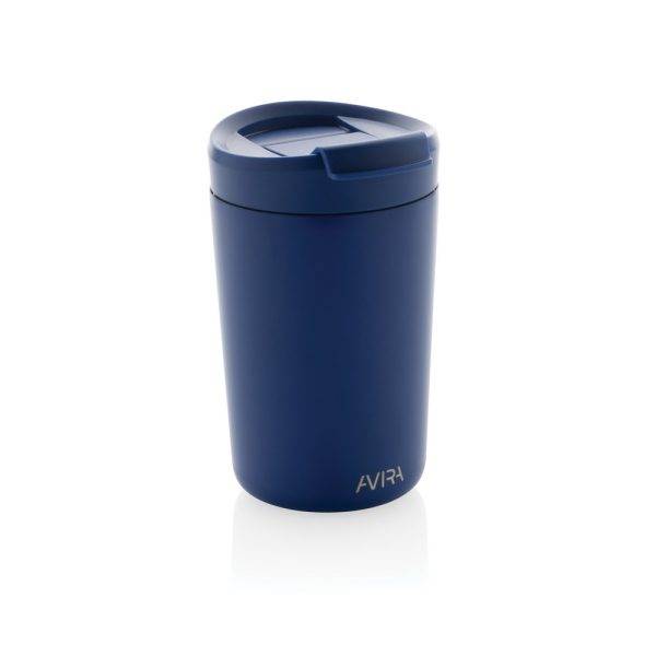 Mug 300ml en acier recyclé RCS Avira Alya bleu personnalisable – réf. P438.024