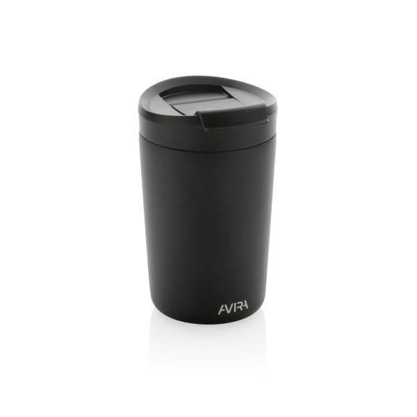Mug 300ml en acier recyclé RCS Avira Alya noir personnalisable