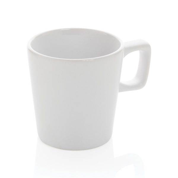 Mug 300ml en céramique au design moderne blanc personnalisable