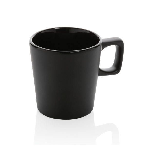 Mug 300ml en céramique au design moderne noir personnalisable
