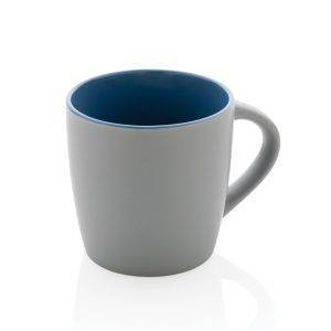Mug 300ml en céramique avec intérieur coloré bleu personnalisable
