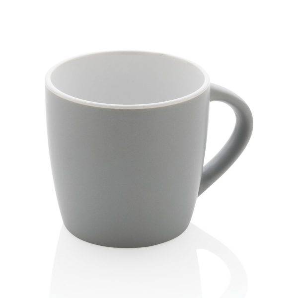 Mug 300ml en céramique avec intérieur coloré gris personnalisable