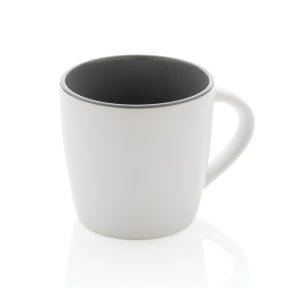 Mug 300ml en céramique avec intérieur coloré gris personnalisable – réf. P434.003