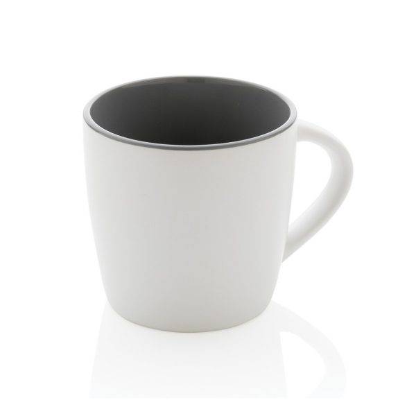 Mug 300ml en céramique avec intérieur coloré gris personnalisable – réf. P434.003