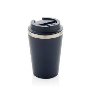Mug 350ml à double paroi en PP recyclé RCS Java bleu personnalisable
