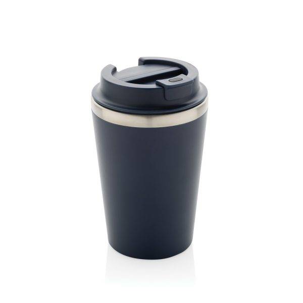 Mug 350ml à double paroi en PP recyclé RCS Java bleu personnalisable
