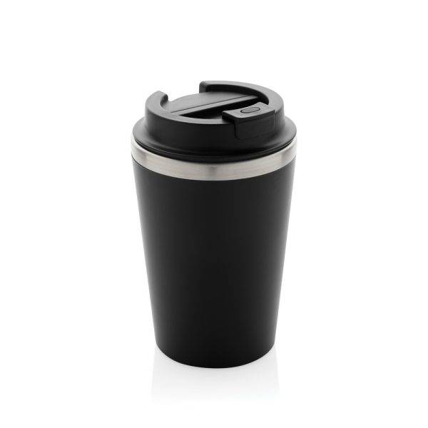 Mug 350ml à double paroi en PP recyclé RCS Java noir personnalisable
