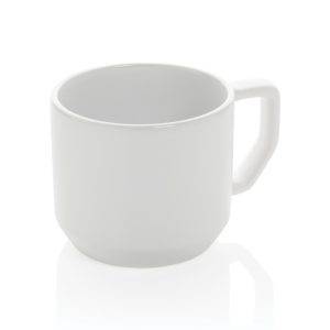 Mug 350ml moderne en céramique blanc personnalisable avec logo