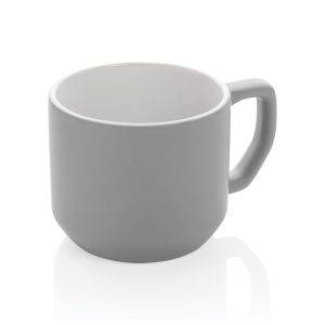 Mug 350ml moderne en céramique gris personnalisable avec logo
