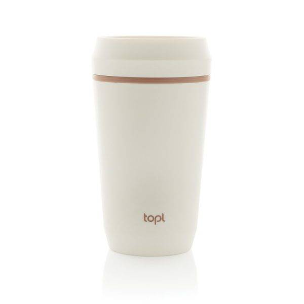 Mug 354 ml avec couvercle 360 en plastique recyclé personnalisable – réf. VTO03-02