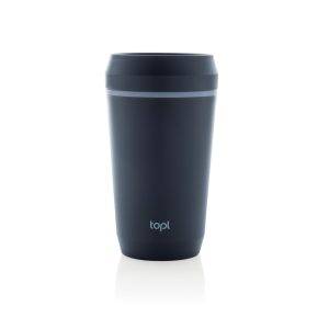 Mug 354 ml avec couvercle 360 en plastique recyclé personnalisable – réf. VTO03-04