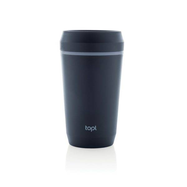 Mug 354 ml avec couvercle 360 en plastique recyclé personnalisable – réf. VTO03-04