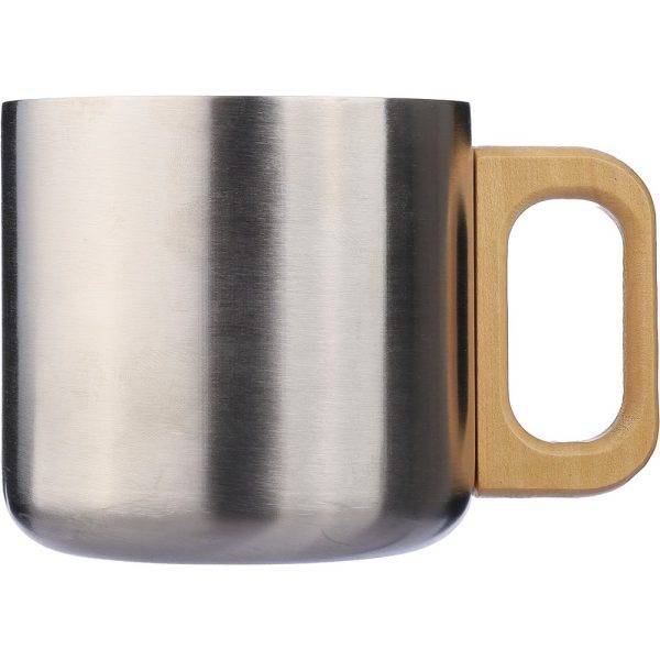 Mug 400 ml en acier inoxydable recyclé argent personnalisable