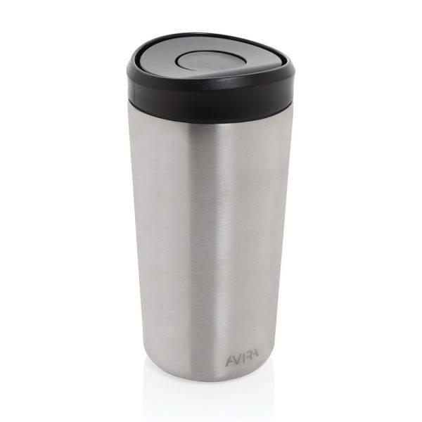 Mug 400ml en acier recyclé RCS Avira Alix argent personnalisable