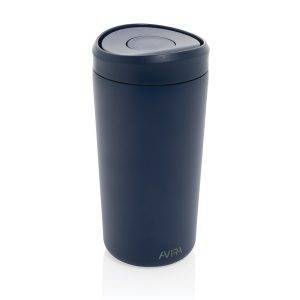 Mug 400ml en acier recyclé RCS Avira Alix bleu personnalisable