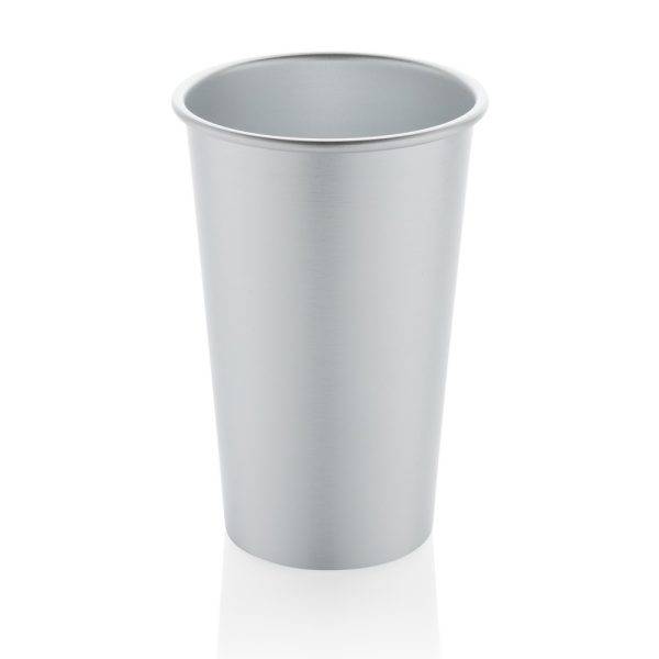 Mug 450 ml en aluminium recyclé RCS Alo argent personnalisable