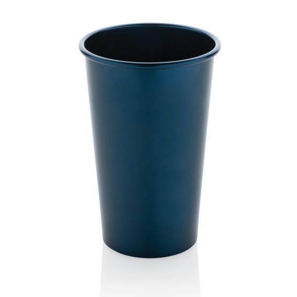 Mug 450 ml en aluminium recyclé RCS Alo bleu personnalisable avec logo