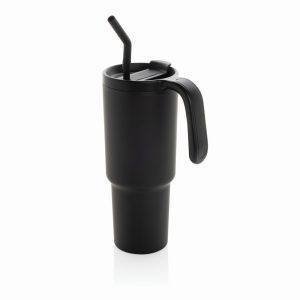 Mug 900ml en acier certifié RCS Graphic noir personnalisable avec logo