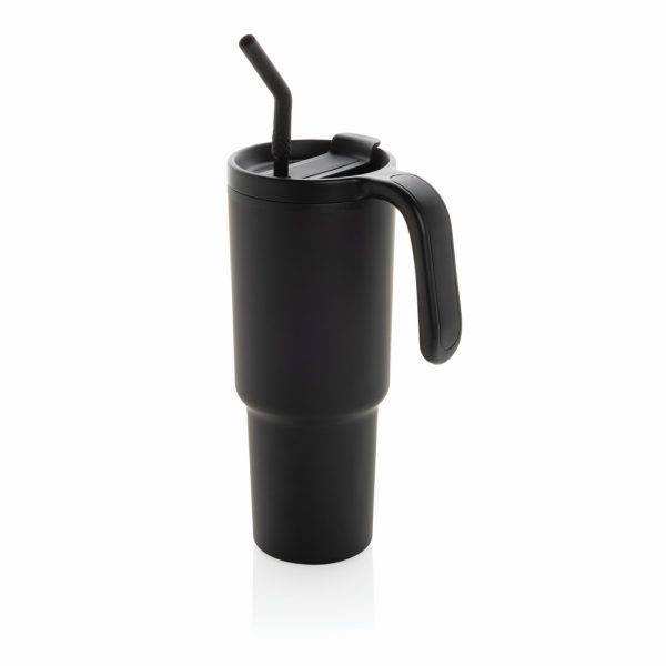 Mug 900ml en acier certifié RCS Graphic noir personnalisable avec logo
