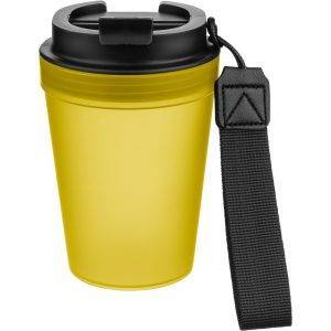 Mug de voyage 350 m jaune personnalisable avec logo