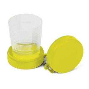Mug de voyage pliable 220 ml avec mousqueton jaune personnalisable