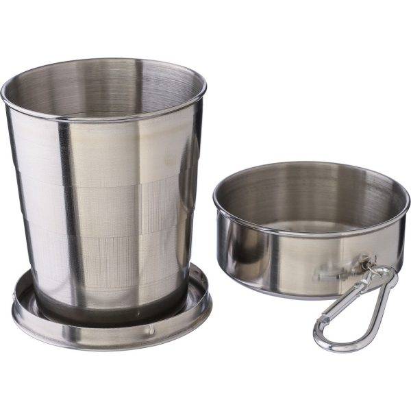 Mug de voyage pliant 220 ml argent personnalisable avec logo