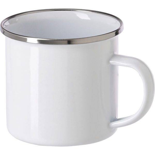 Mug émaillé 350 ml blanc personnalisable avec logo